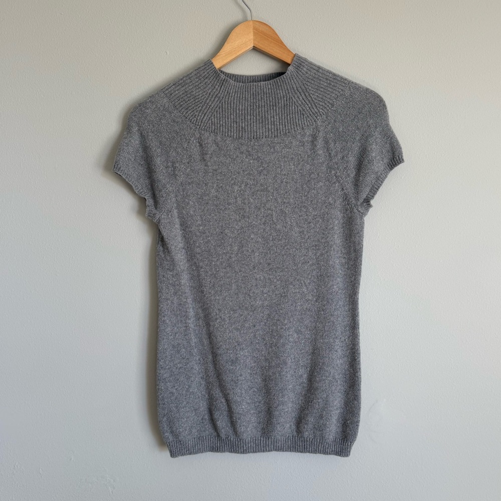 Banana Republic Wool Cotton Blend Mock Neck Sweater